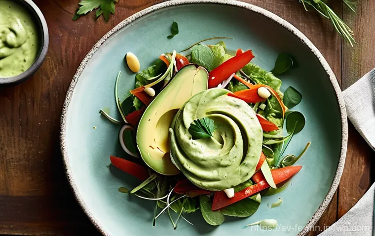 자가 발효로 만드는 아보카도 소스 - **"Wholesome Well-being: Enjoying Fermented Avocado"**
    A young adult, with a healthy and serene ...